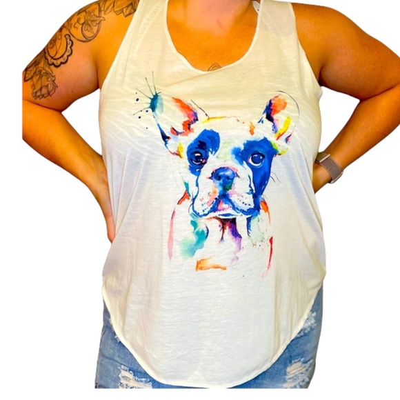 Tops - Frenchie racer back tank